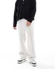 ASOS DESIGN ASOS DESIGN straight leg scuba sweatpants in white heather-Red - 1
