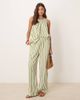 ASOS DESIGN ASOS DESIGN straight leg seersucker pants in khaki stripe - part of a set-Multi - 1