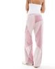 ASOS DESIGN ASOS DESIGN straight leg sweatpants with patchwork detail in pink wash - part of a set - 2