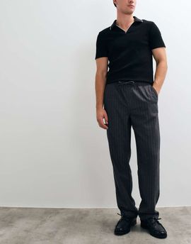 ASOS DESIGN ASOS DESIGN straight trouser in gray pinstripe with drawstring