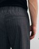 ASOS DESIGN ASOS DESIGN straight trouser in gray pinstripe with drawstring - 4