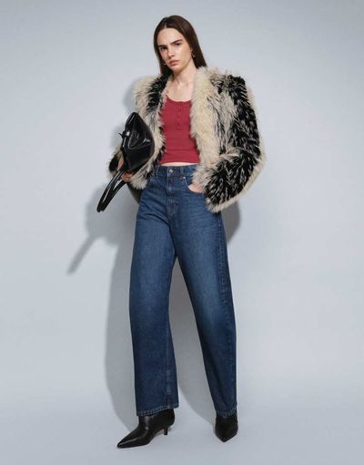ASOS DESIGN ASOS DESIGN straight wide leg jeans in rinse-Navy