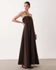 ASOS DESIGN ASOS DESIGN strapless maxi dress with tie detail in chocolate-Brown - 1