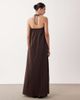 ASOS DESIGN ASOS DESIGN strapless maxi dress with tie detail in chocolate-Brown - 4