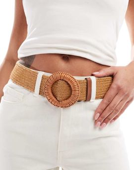 ASOS DESIGN ASOS DESIGN straw buckle belt-Brown
