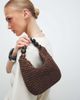ASOS DESIGN ASOS DESIGN straw clutch purse with resin ball handle in chocolate-Brown - 1