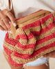ASOS DESIGN ASOS DESIGN straw crochet clutch in red and natural stripes-Multi - 3