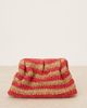 ASOS DESIGN ASOS DESIGN straw crochet clutch in red and natural stripes-Multi - 4