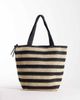 ASOS DESIGN ASOS DESIGN straw crochet tote in black and beige stripes-Multi - 1