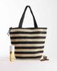 ASOS DESIGN ASOS DESIGN straw crochet tote in black and beige stripes-Multi - 2