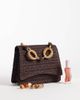 ASOS DESIGN ASOS DESIGN straw crossbody bag with resin top handle and detachable cross body strap in chocolate-Brown - 2