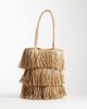 ASOS DESIGN ASOS DESIGN straw fringe tote bag in natural-Neutral - 1