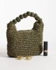 ASOS DESIGN ASOS DESIGN straw grab clutch bag with resin ball handle in olive-Green - 2