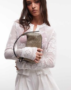 ASOS DESIGN ASOS DESIGN straw multi weave adjustable grab bag in black and natural