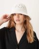 ASOS DESIGN ASOS DESIGN straw packable floral crochet bucket hat in white - 1