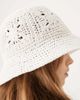 ASOS DESIGN ASOS DESIGN straw packable floral crochet bucket hat in white - 3
