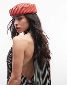 ASOS DESIGN ASOS DESIGN straw pillbox hat in red