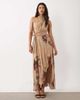 ASOS DESIGN ASOS DESIGN stretch chiffon high low draped cowl halter maxi dress in chamomile-Multi - 1