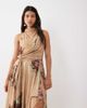ASOS DESIGN ASOS DESIGN stretch chiffon high low draped cowl halter maxi dress in chamomile-Multi - 4