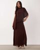 ASOS DESIGN ASOS DESIGN stretch chiffon maxi skirt in chocolate - part of a set-Blue - 1