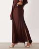 ASOS DESIGN ASOS DESIGN stretch chiffon maxi skirt in chocolate - part of a set-Blue - 2