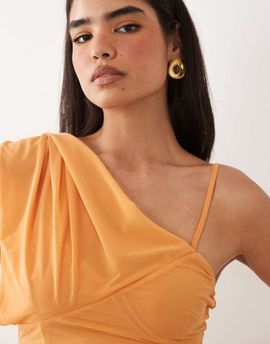 ASOS DESIGN ASOS DESIGN stretch chiffon scarf top in orange