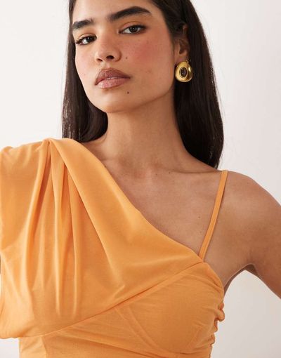 ASOS DESIGN ASOS DESIGN stretch chiffon scarf top in orange