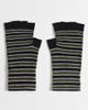 ASOS DESIGN ASOS DESIGN stripe fingerless glove in black and khaki-Gray - 1
