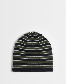 ASOS DESIGN ASOS DESIGN stripe skull beanie in gray