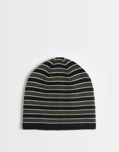 ASOS DESIGN ASOS DESIGN stripe skull beanie in gray