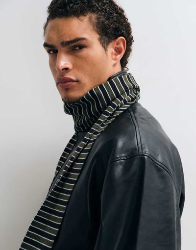ASOS DESIGN ASOS DESIGN stripe super skinny scarf in gray