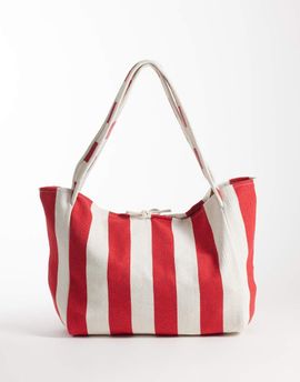 ASOS DESIGN ASOS DESIGN striped canvas tote bag in red-Multi
