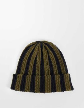 ASOS DESIGN ASOS DESIGN striped crochet beanie in green