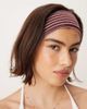 ASOS DESIGN ASOS DESIGN striped jersey headband in burgundy and cream-Red - 1