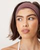 ASOS DESIGN ASOS DESIGN striped jersey headband in burgundy and cream-Red - 2