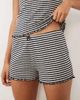 ASOS DESIGN ASOS DESIGN striped pointelle pajama shorts in navy and white - 3