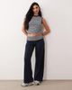 ASOS DESIGN ASOS DESIGN striped rolled waistband pants in navy - part of a set - 1