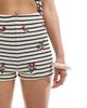 ASOS DESIGN ASOS DESIGN striped shorts with cherry embroidery-Multi - 3