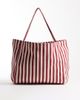 ASOS DESIGN ASOS DESIGN striped textured tote bag in red-Multi - 1