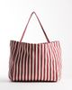ASOS DESIGN ASOS DESIGN striped textured tote bag in red-Multi - 4