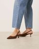 ASOS DESIGN ASOS DESIGN Stroll slingback mid heeled shoes in brown suedette - 4