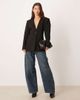 ASOS DESIGN ASOS DESIGN strong shoulders cinched waist blazer in black - 1