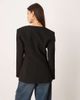 ASOS DESIGN ASOS DESIGN strong shoulders cinched waist blazer in black - 2