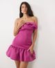 ASOS DESIGN ASOS DESIGN structured bubble bandeau mini dress in plum scuba-style fabric-Purple - 1