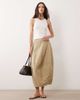 ASOS DESIGN ASOS DESIGN structured cargo barrel midi skirt in dark camel-Brown - 1