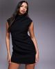 ASOS DESIGN ASOS DESIGN structured high neck mini in black in scuba-style fabric - 1
