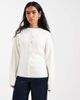 ASOS DESIGN ASOS DESIGN structured knit crew neck cardigan with covered buttons in cream-White - 1