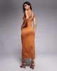 ASOS DESIGN ASOS DESIGN structured pencil midi dress with exposed seaming and corset detail in bronze-Brown - 2