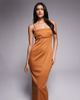 ASOS DESIGN ASOS DESIGN structured pencil midi dress with exposed seaming and corset detail in bronze-Brown - 3