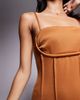ASOS DESIGN ASOS DESIGN structured pencil midi dress with exposed seaming and corset detail in bronze-Brown - 4
